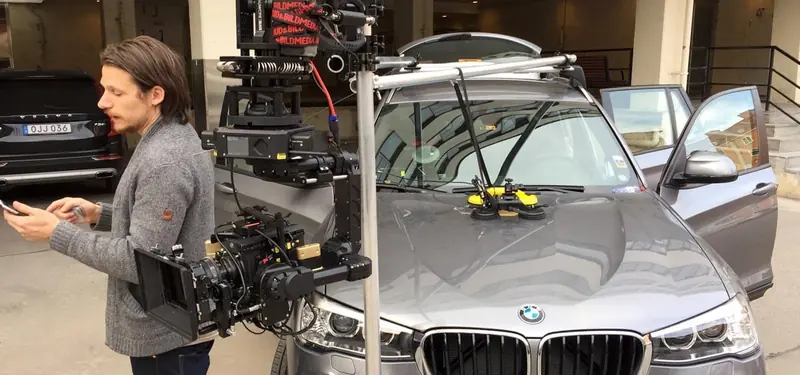 Camera car with Newton stabilized remote head on the Jordskott TV series