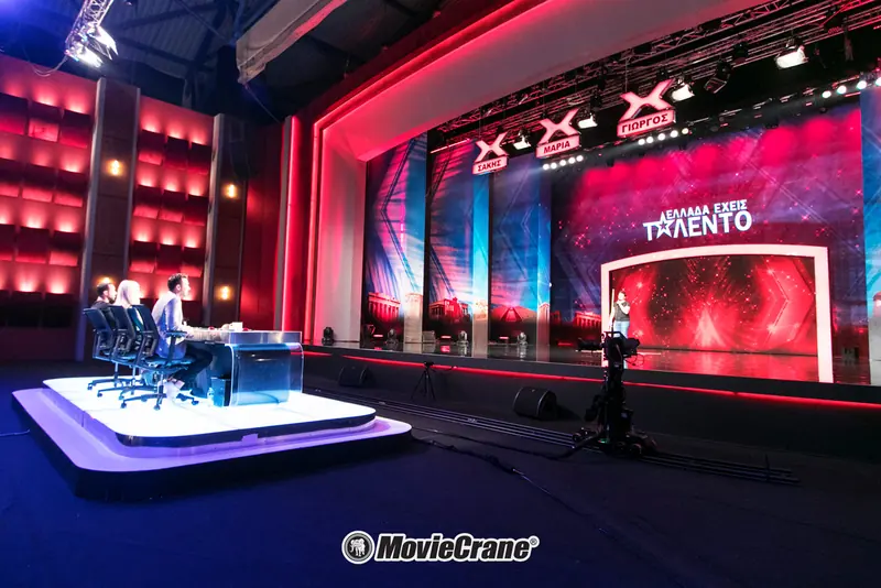 Furio rail cam by MovieCrane on a TV show stage