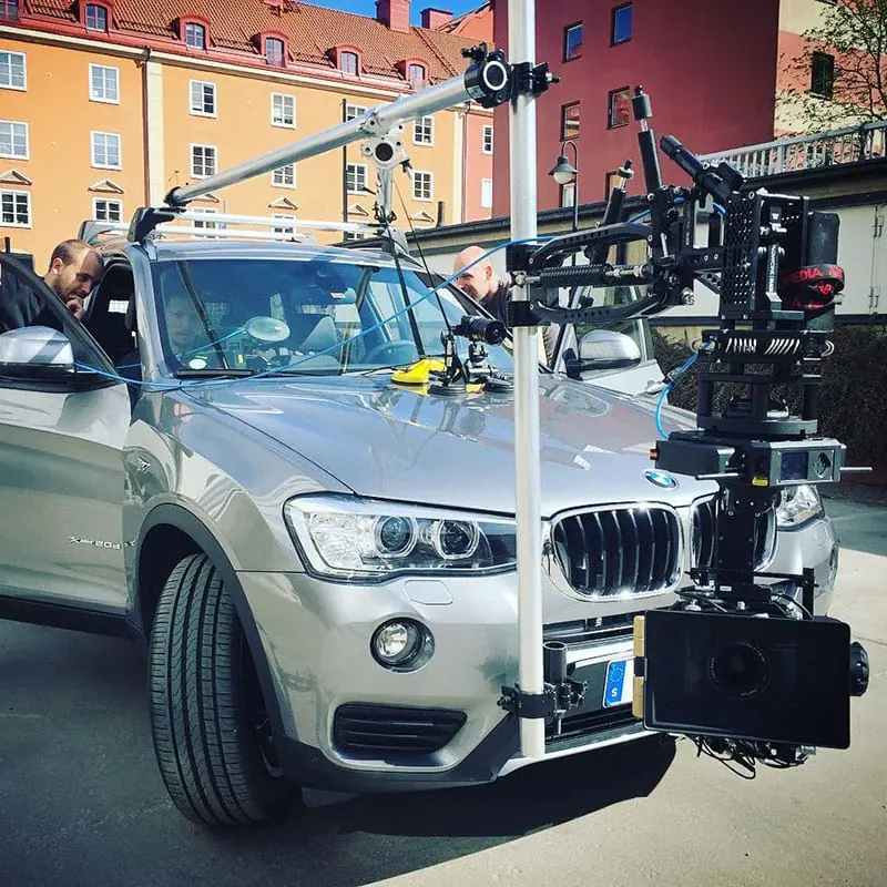 Newton control screens inside a camera car