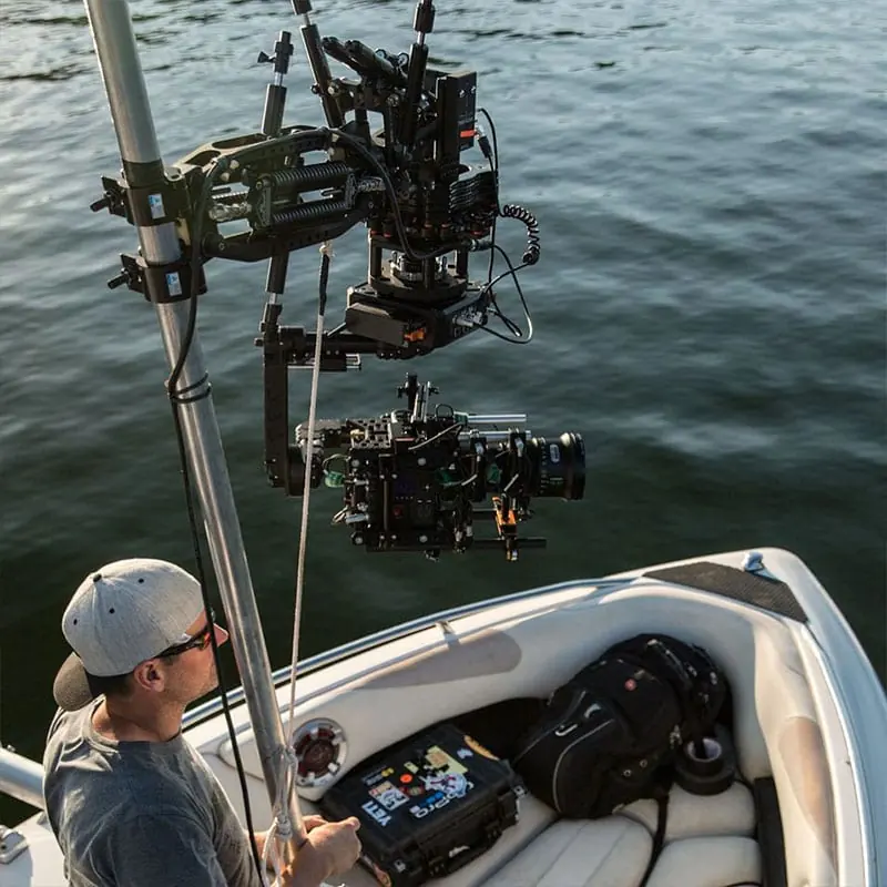 Newton stabilized remote head rigged on a boat