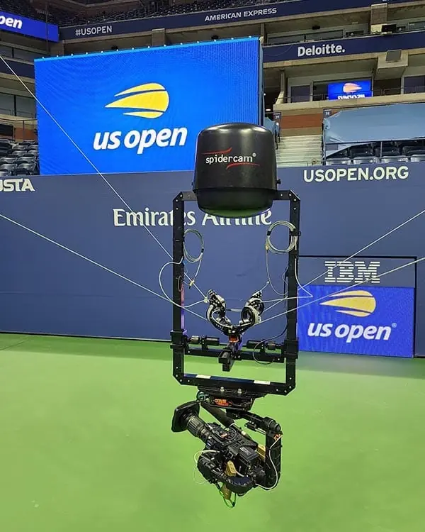 Spidercam 3D cable cam with Newton stabilized remote head at the US Open